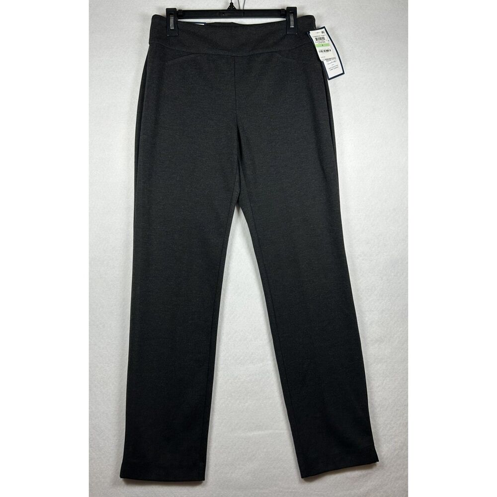 NWT Charter Club Cambridge Slim Leg Ponte Pants Size 8 Heather Onyx Gray